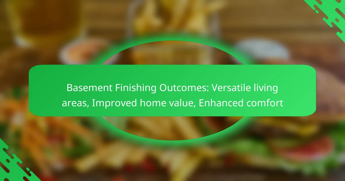 Basement Finishing Outcomes: Versatile living areas, Improved home value, Enhanced comfort