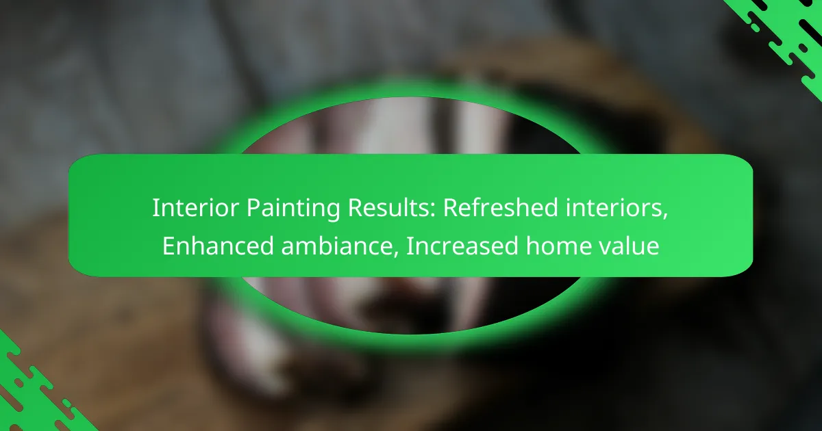 Interior Painting Results: Refreshed interiors, Enhanced ambiance, Increased home value
