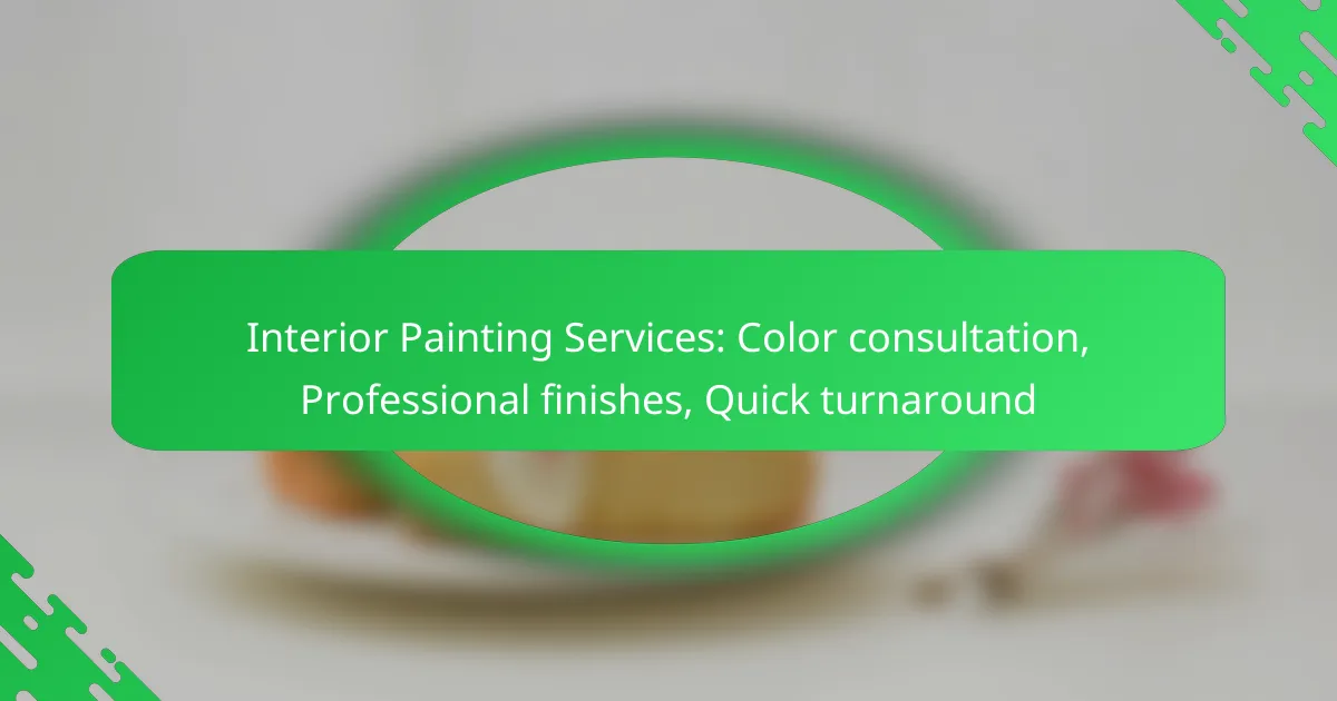 Interior Painting Services: Color consultation, Professional finishes, Quick turnaround