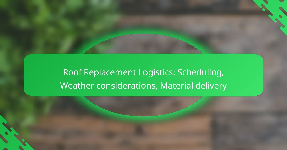 Roof Replacement Logistics: Scheduling, Weather considerations, Material delivery