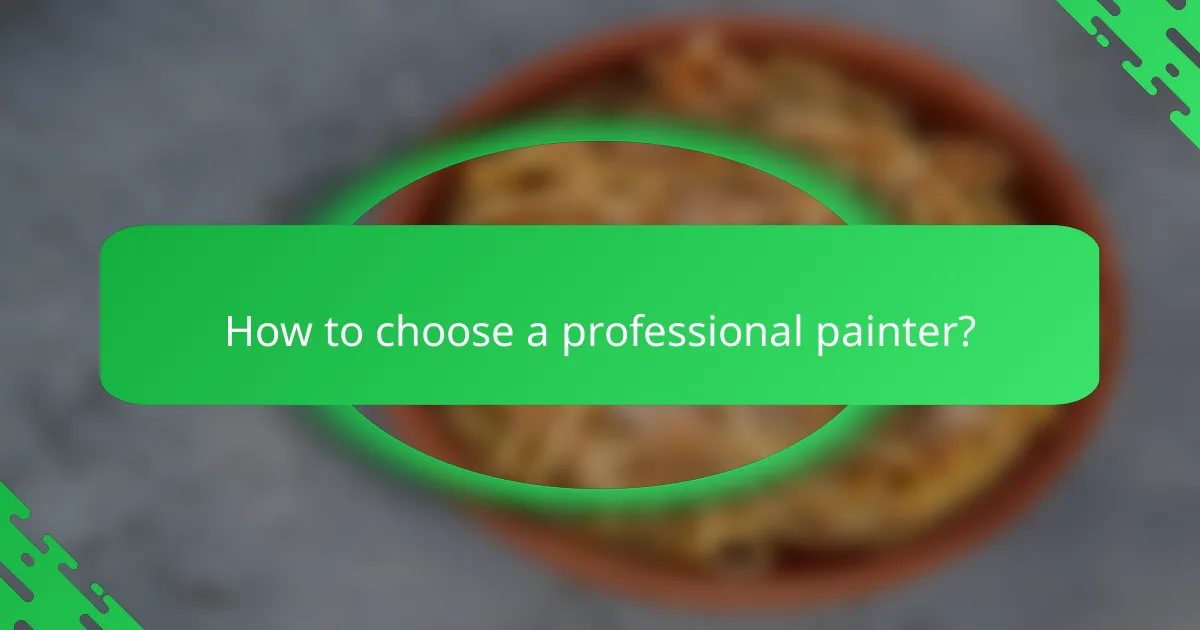 How to choose a professional painter?