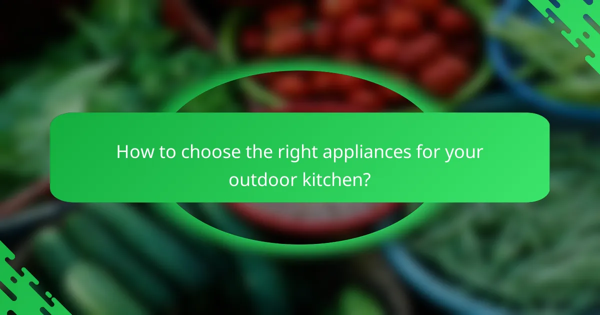 How to choose the right appliances for your outdoor kitchen?
