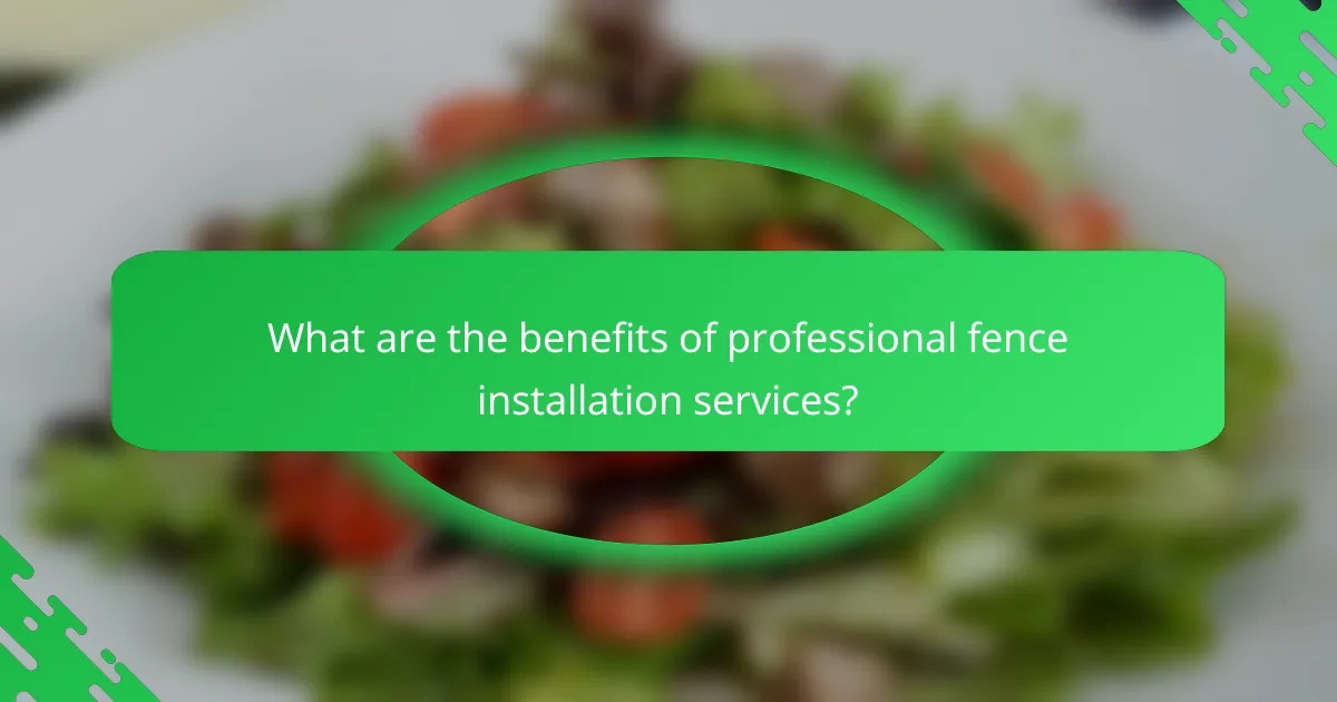 What are the benefits of professional fence installation services?
