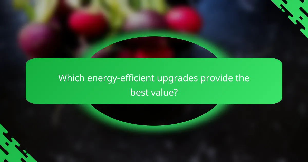 Which energy-efficient upgrades provide the best value?