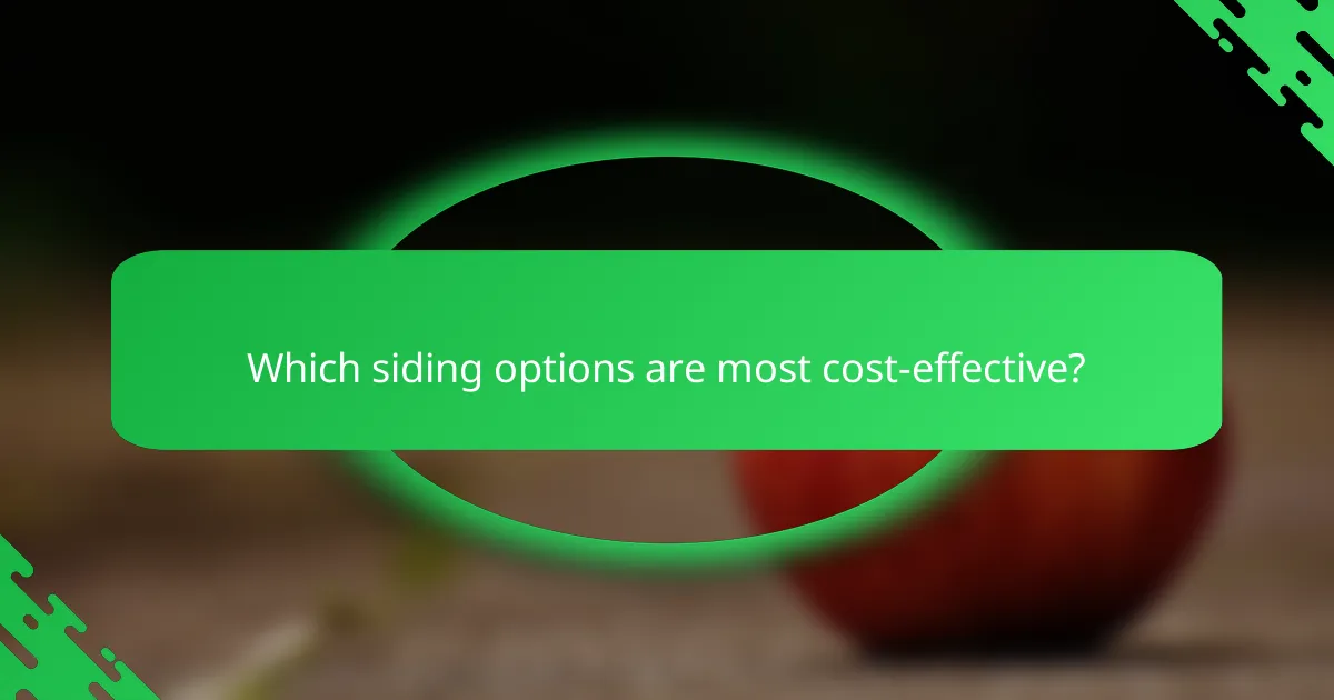 Which siding options are most cost-effective?